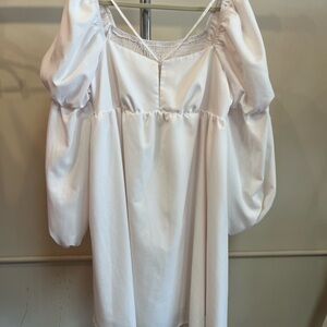 SHEIN White Puff Long Sleeve Dress